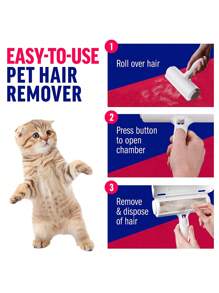 1pc Manual Pet Hair Removal Roller For Home Cleaning - Red and White - View 6