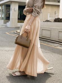 DAZY 纯色褶皱荷叶边裙