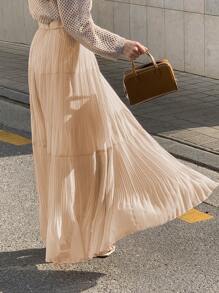 DAZY 纯色褶皱荷叶边裙