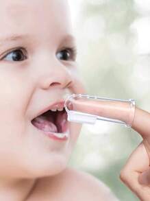 3pcs Baby Silicone Finger Toothbrush - Clear - View 1