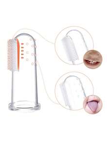 3pcs Baby Silicone Finger Toothbrush - Clear - View 7