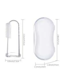 3pcs Baby Silicone Finger Toothbrush - Clear - View 10