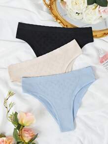 3入組素色條紋針織內褲