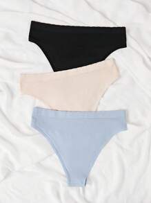 3入組素色條紋針織內褲