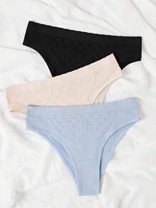 3入組素色條紋針織內褲