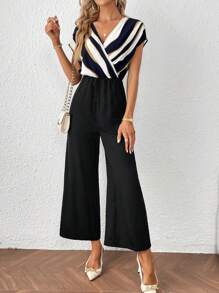 SHEIN Privé Áo liền quần nữ Trọn gói Sọc Thanh lịch - Nhiều màu - Xem 3