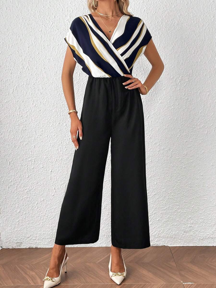 SHEIN Privé Áo liền quần nữ Trọn gói Sọc Thanh lịch - Nhiều màu - Xem 1