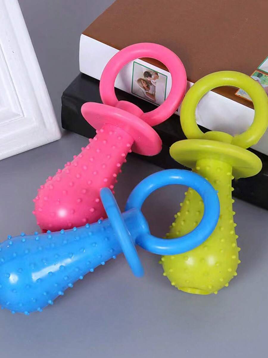 1入組安撫奶嘴設計隨機寵物發聲玩具適用於狗狗和貓適用於玩 - 彩色 - 查看 1