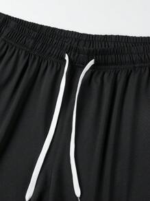 Manfinity Sport Corelite Männer Brief Grafik Kontrastbesatz Zugband Taillensport-set, Sportanzug, Trainingsanzug