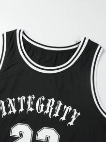 Manfinity Sport Corelite Männer Brief Grafik Kontrastbesatz Zugband Taillensport-set, Sportanzug, Trainingsanzug