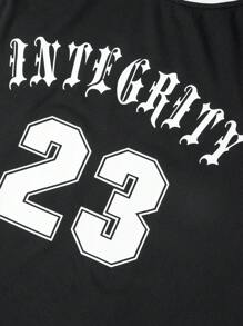 Manfinity Sport Corelite Männer Brief Grafik Kontrastbesatz Zugband Taillensport-set, Sportanzug, Trainingsanzug