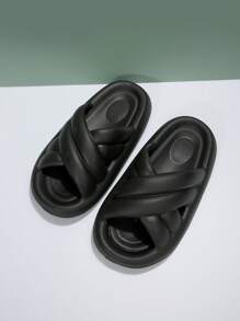 Dép nữ có đế dày đế dày có quai chéo đế mềm - màu đen - Xem 4