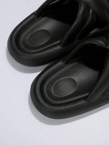 Dép nữ có đế dày đế dày có quai chéo đế mềm - màu đen - Xem 5