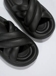 Dép nữ có đế dày đế dày có quai chéo đế mềm - màu đen - Xem 7