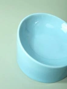 1 Bát Màu Trơn Cho Thú Cưng, Bát Tròn Bền Đẹp Cho Mèo, Chó Ăn Uống - Màu xanh lam - Xem 4