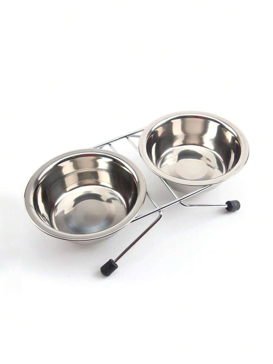 1 Bát Ăn Cho Thú Cưng, Bình Sữa Inox Bạc Cho Thú Cưng - Bạc - Xem 1