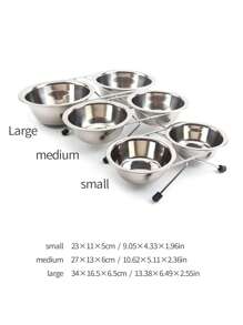 1 Bát Ăn Cho Thú Cưng, Bình Sữa Inox Bạc Cho Thú Cưng - Bạc - Xem 2