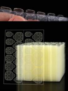 50張（1200個）薄型假指甲膠貼，超強粘性雙面透氣膠粘貼，假指甲貼紙DIY必備