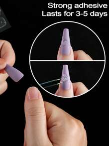 50張（1200個）薄型假指甲膠貼，超強粘性雙面透氣膠粘貼，假指甲貼紙DIY必備