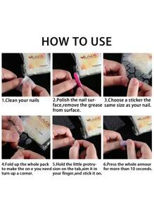 50張（1200個）薄型假指甲膠貼，超強粘性雙面透氣膠粘貼，假指甲貼紙DIY必備