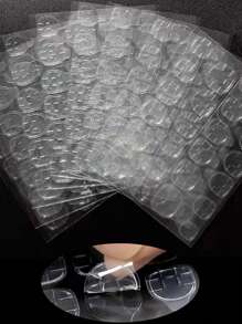 30sheets Fake Nail Glue Sticker, Double-Sided Nail Adhesive Stickers DIY - Clear - View 1