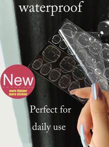 30sheets Fake Nail Glue Sticker, Double-Sided Nail Adhesive Stickers DIY - Clear - View 3