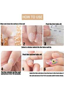 30sheets Fake Nail Glue Sticker, Double-Sided Nail Adhesive Stickers DIY - Clear - View 5