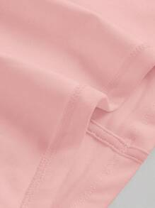 SHEIN MOD 後綁帶褶邊緊身上衣短款背心 - 淺粉色 - 查看 4