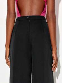 JoseAlberto 素色斜口袋西裝褲 - 黑色 - 查看 5