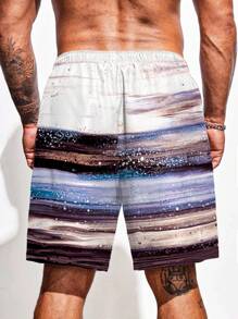 Surfspeed 男士條紋圖案腰部抽繩泳褲 - 彩色 - 查看 2