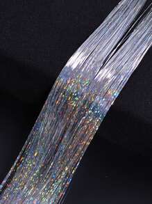 5入組長款直筒合成纖維接髮 - 銀色 - 查看 7