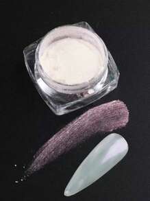 珠光极光美甲粉，1 盒白色闪光婚礼新娘美甲设计极光摩擦粉镜面美甲颜料粉 DIY 美甲饰品美甲宝石美甲用品 - 彩色 - 查看 4