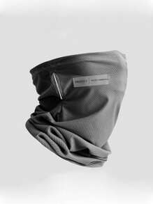 字母貼布冰絲防曬騎行口罩 - 深灰色 - 查看 2