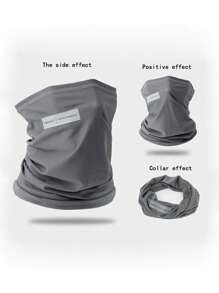 字母貼布冰絲防曬騎行口罩 - 深灰色 - 查看 3