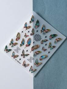 1sheet Multicolor Butterfly Pattern Nail Art Sticker Adhesive Nail Decoration Decals - Multicolor - View 2