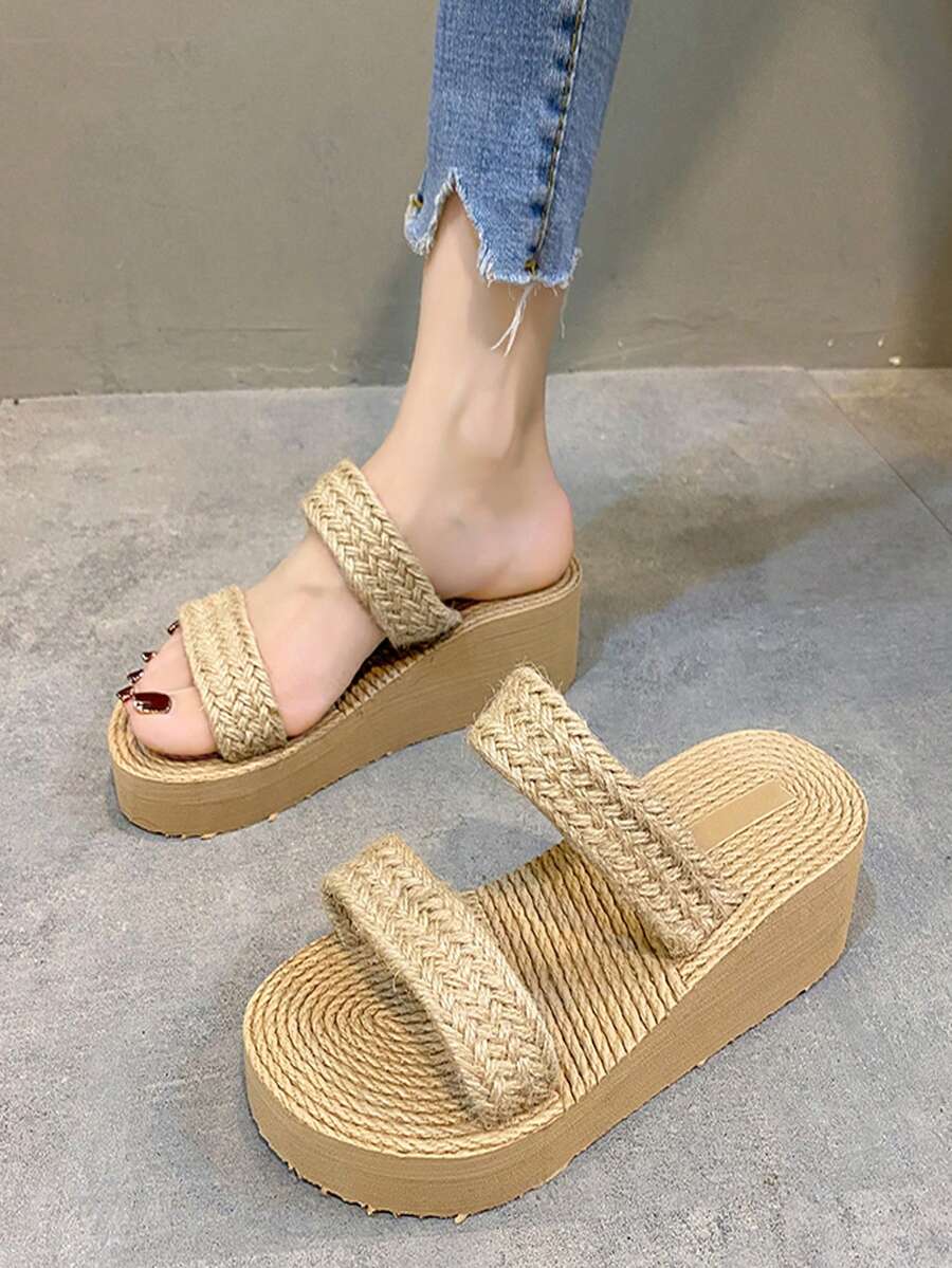 Women's Wedge Platform Sandals - Beige - View 1