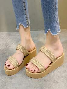 Women's Wedge Platform Sandals - Beige - View 3