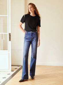 MOTF PREMIUM T-shirt met strass franjes