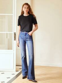 MOTF PREMIUM T-shirt met strass franjes