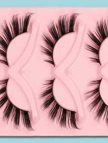 假睫毛,5雙貓眼假睫毛假睫毛條斜飛行螺旋拉長睫毛用於派對俱樂部 - 黑色 - 查看 3