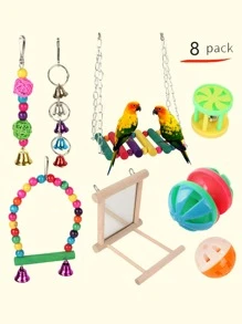 1套混色小鳥玩具適用於鳥適用於玩 - 彩色 - 查看 1