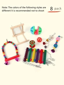 1套混色小鳥玩具適用於鳥適用於玩 - 彩色 - 查看 3