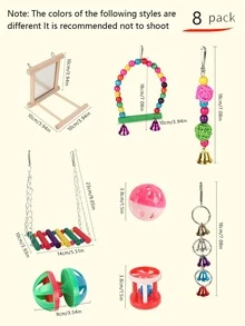 1套混色小鳥玩具適用於鳥適用於玩 - 彩色 - 查看 4