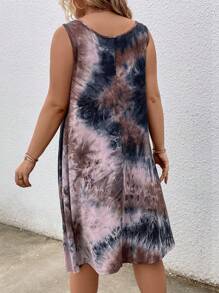 SHEIN LUNE 大碼紮染背心連衣裙 - 彩色 - 查看 2