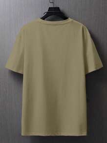 Manfinity Homme Men Crown & Letter Graphic Tee - Khaki - View 2