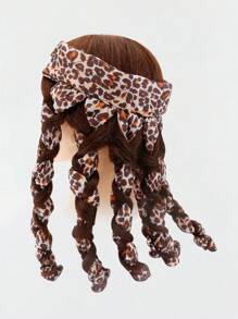 Octopus-shaped Leopard Pattern Hair Roller Tool - Multicolor - View 1