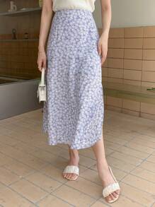 DAZY In hoa Ditsy Tách đùi Váy - Màu Lilac Tím - Xem 3