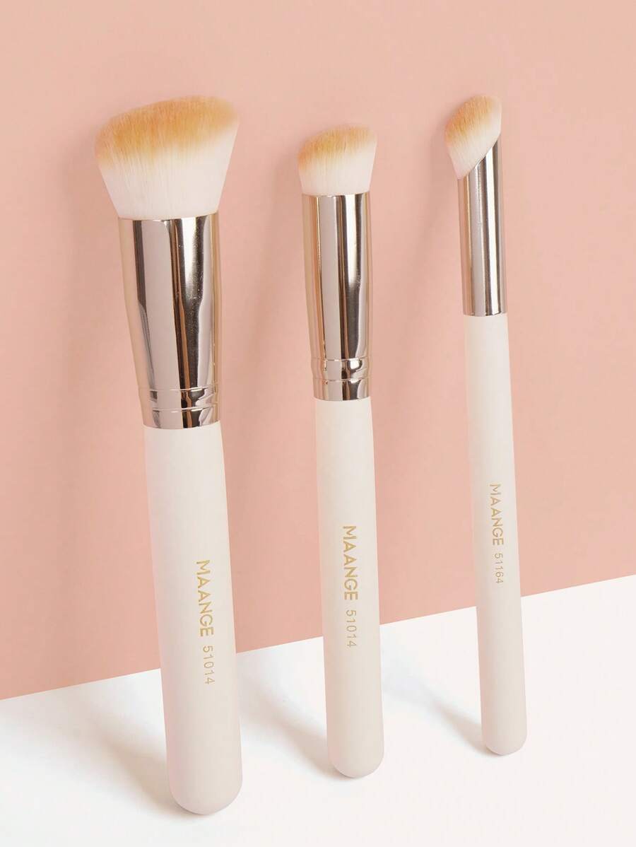 Makeup Brushes Set,3Pcs Foundation Brush Concealer Brush Eyeshadow Brush Cosmetic Brush Set Makeup Tools,Brush Set,Makeup Brush Kit,Make Up Brush Set,Make Up Set Complete,Makeup Brush Set,Complete Makeup Kit,Brush Kit,Brushes Makeup Set,Makeup Gift Set,Set - Apricot - View 1