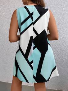 SHEIN LUNE Plus Geo Print Tank Dress - Multicolor - View 2