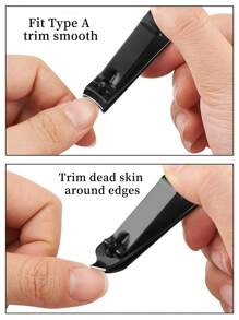 3件套指甲钳，修甲工具，美甲用品，美甲工具，美甲艺术工具，返校季，美甲，美甲贴片工具 - 黑色 - 查看 6